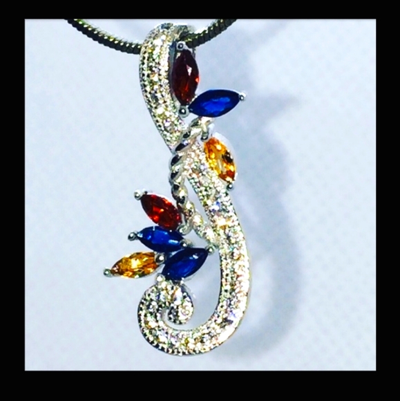 Floridafashion1 Jewelry - multi gemstone pendant 925 Sterling Silver QUALITY